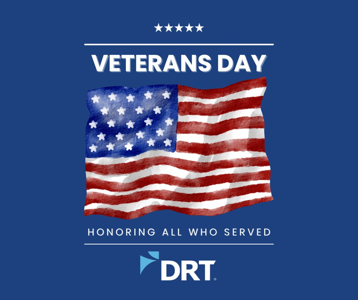 On this #VeteransDay, DRT proudly salutes of all the brave men and women who have worn the uniforms of the #USArmedForces for keeping our nation free and safe. 🇺🇸 #Veterans #DRT #DrivingResolutionTogether