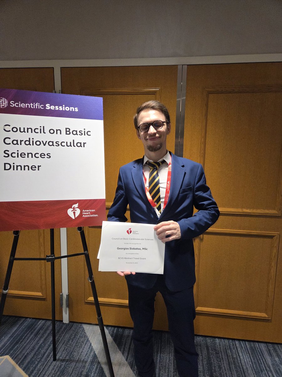 mayechat227's tweet photo. Well done Georgios Siokatas @gsiok_ of the #drosatoslab for obtaining a travel award to present at the #AHA25 Scientific Sessions our study on the role of 3 circPRDM5 transcript variants in sponging the entire cardioprotective miR30 family (5 members).
Hard work always pays off! https://t.co/rGaa2VqR8Y