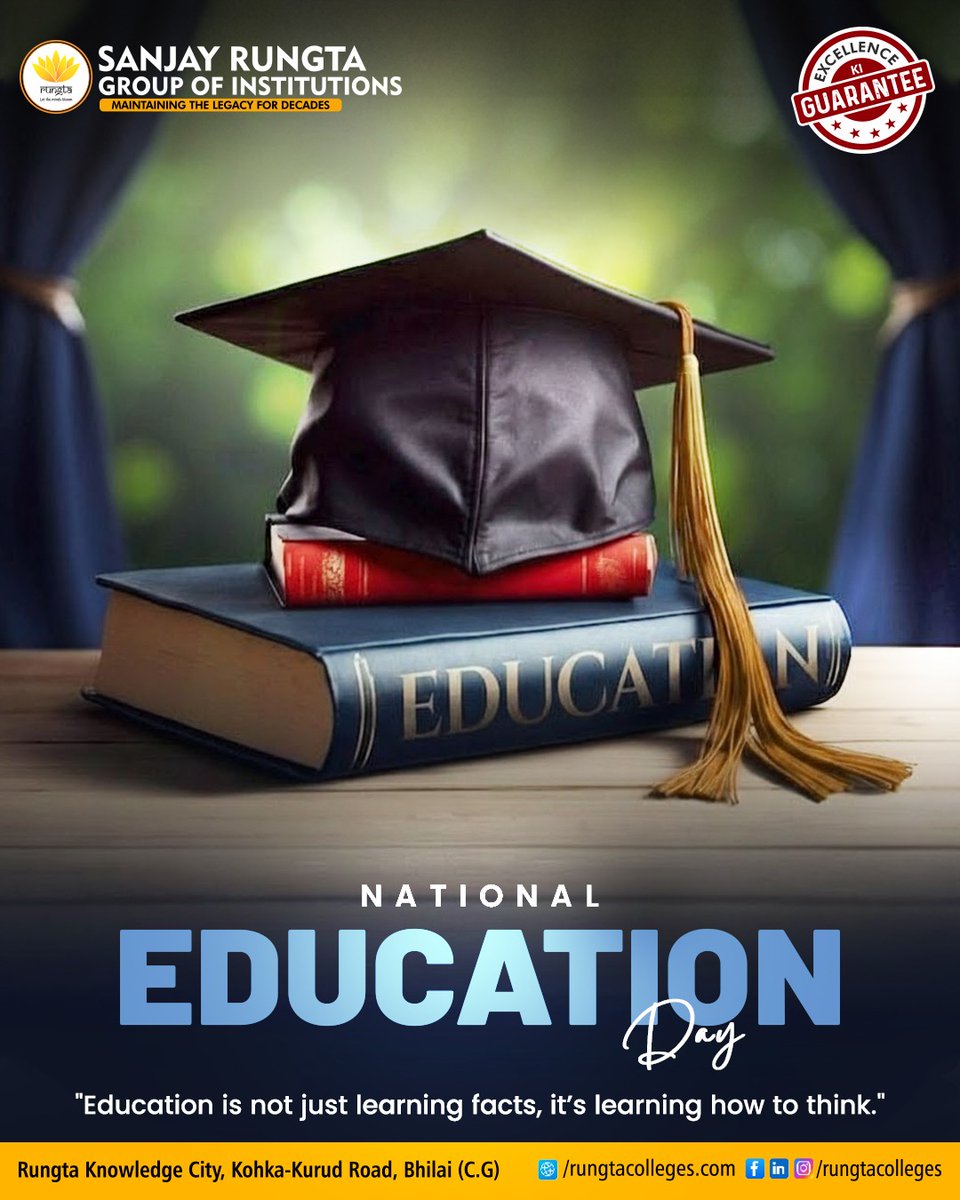 RungtaGroup's tweet image. 𝐍𝐚𝐭𝐢𝐨𝐧𝐚𝐥 𝐄𝐝𝐮𝐜𝐚𝐭𝐢𝐨𝐧 𝐃𝐚𝐲📘🌟

#nationaleducationday2025 #educationmatters #poweroflearning #educationforeveryone #learningforlife #knowledgeispower #schoollife #inspiringminds #follow #sanjayrungtagroup #sanjayrungtacolleges #bhilai #srgi #durg #chhattisgarh