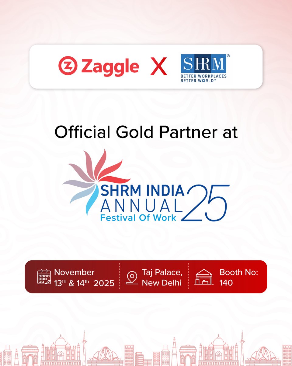 zaggleapp's tweet image. #Zaggle is proud to be the Gold Partner at SHRM India Annual Conference 2025! Visit Booth 140 to explore how our #SpendManagement Solutions empower HR teams to innovate and drive efficiency.

@SHRMindia 
.
#SaaS #FinTech #ZaggleAtSHRM #SHRMIndia2025 #SHRMConference #FutureOfWork