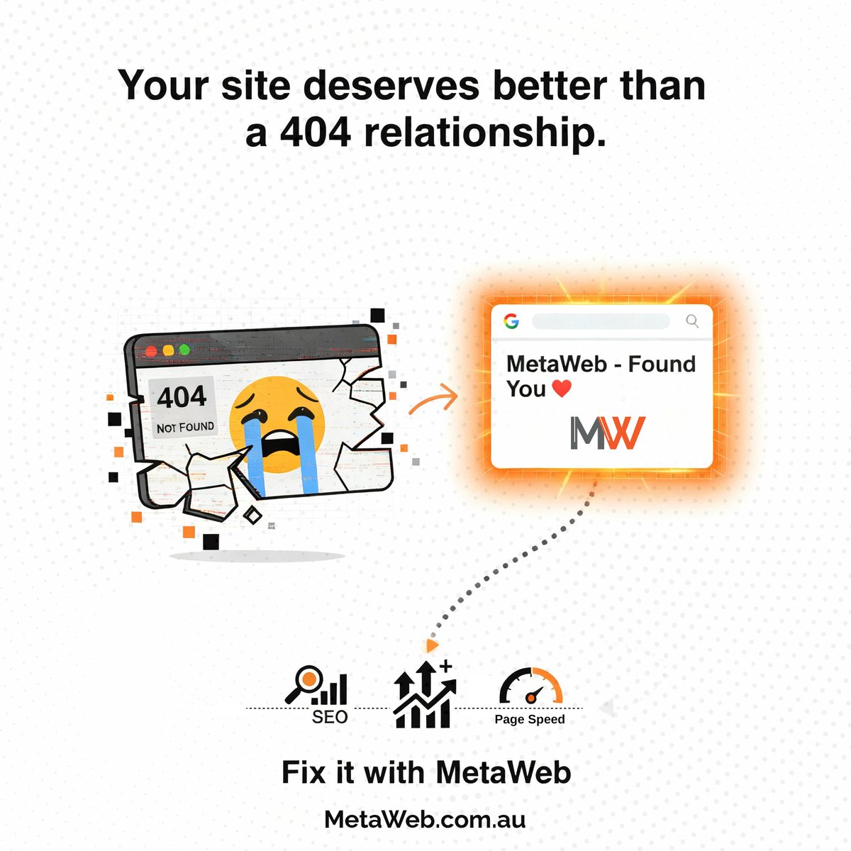 MetaWebAus's tweet image. Your website deserves better than a 404 relationship. 💔 MetaWeb fixes broken SEO, boosts performance, and helps your brand get noticed on Google. 🚀 👉 metaweb.com.au
#MetaWeb #SEO #DigitalGrowth #WebsitePerformance #SmartSEO #GoogleRanking