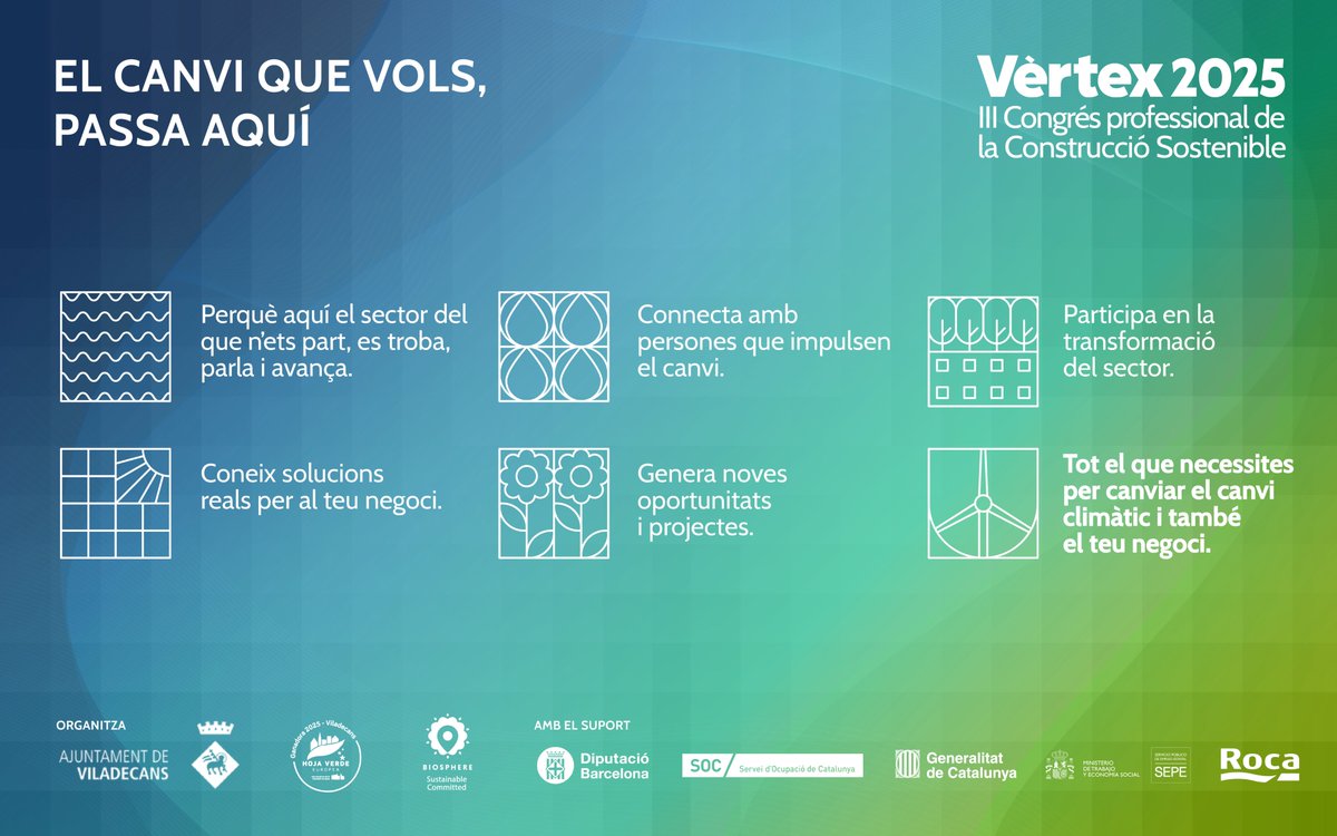 BlocEmpresarial's tweet photo. Fes possible el punt d’inflexió que busques en el teu negoci i sigues part de la transformació del sector. 💡

📅 20-21 de novembre | 📍 Viladecans (Edifici Cúbic)
✅ Inscriu-te gratis!

#Vertex2025 #ConstruccióSostenible #Innovació https://t.co/eCya5iXzfB