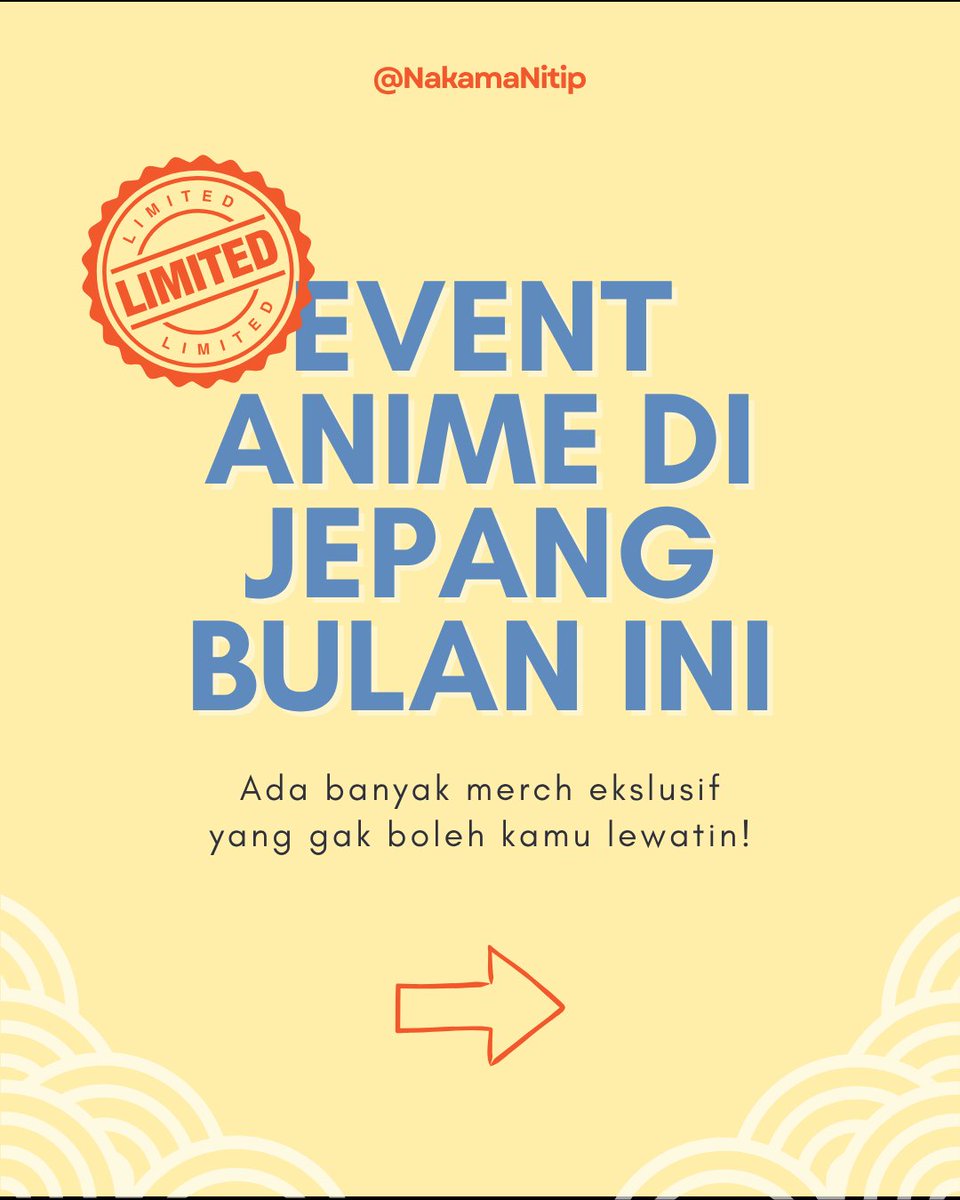 nakamanitip's tweet photo. Ada event anime apa aja bulan ini di Jepang 🤔 [thread] https://t.co/DVMwvU7lNF