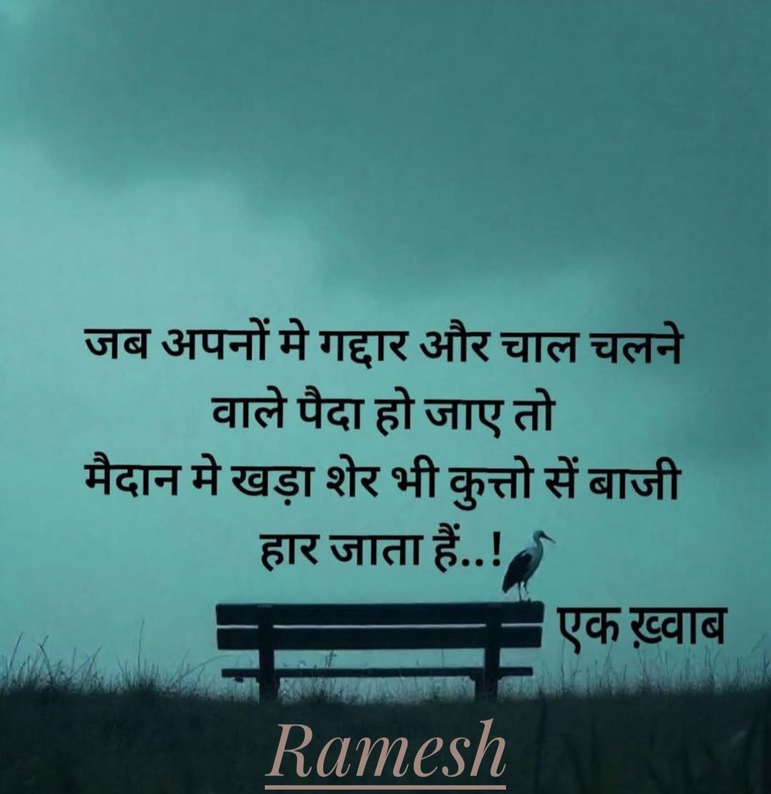 RameshYadav0999's tweet image. हर हार मैदान में नहीं होती, कुछ हार भरोसे के टूटने से होती हैं।

#TruthOfLife  #DeepThoughts