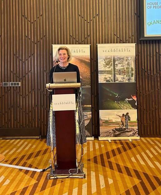 NorwayAmbIndia's tweet photo. Pleased to join the Scandinavian Tourist Board’s seminar in Delhi 🇳🇴🇮🇳. Great to see growing Indian interest in exploring Norway — from fjords to northern lights! Just last week, we hosted 🇮🇳 parliamentarians who witnessed the aurora in Tromsø ✨❄️ @XPLRScandinavia @visitnorway https://t.co/gaeiJw63Gy