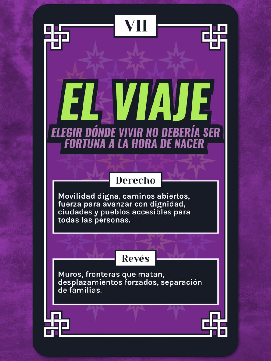 El Viaje nos cuenta una historia, sobre cómo migrar es un derecho humano, no un delito 🧳⚖️ 

#TarotDeLaCooperación