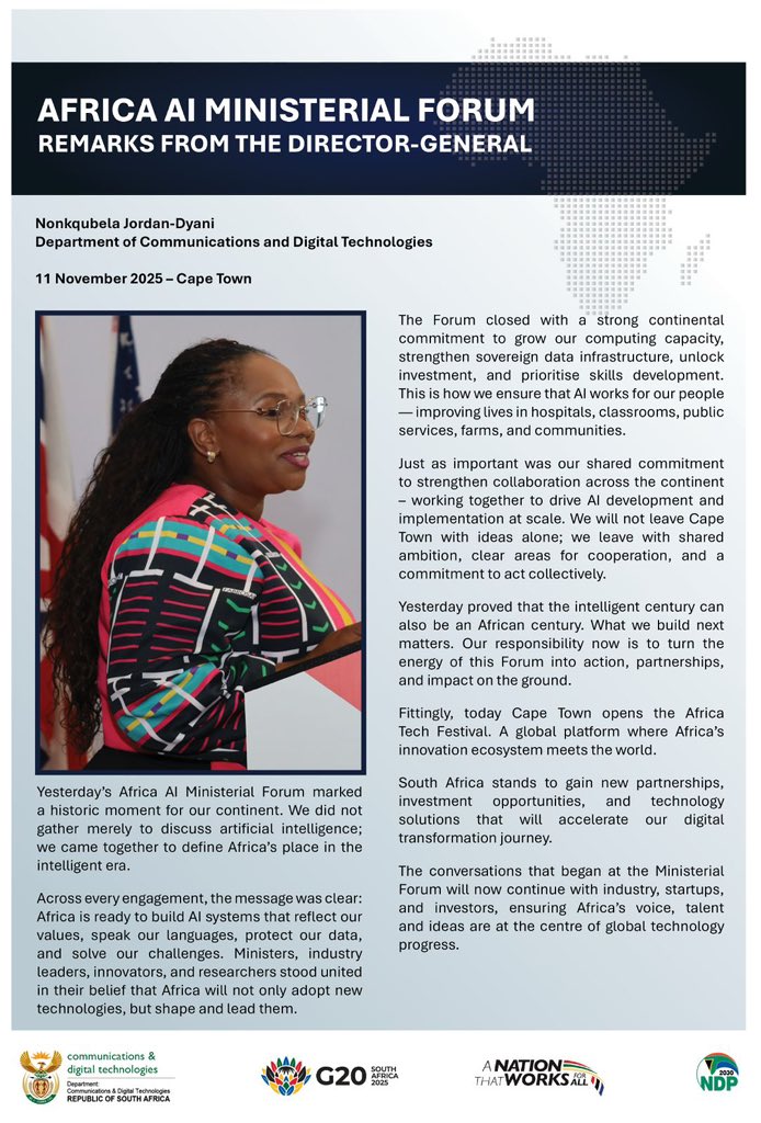 Africa AI Ministerial Forum remarks from the Director-General