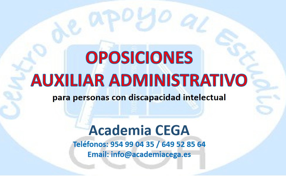En la #AcademiaCEGA en Triana, Sevilla, preparamos las #oposiciones para la próxima convocatoria de acceso libre de #AuxiliarAdministrativo de la #JuntadeAndalucía para personas con discapacidad intelectual
Más información: 📞649 52 85 64
academiacega.es/oposiciones-au…