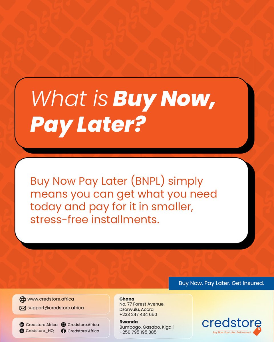 credstore_HQ's tweet image. A smarter way to shop without pressure. 😌🛍️

No panic buying. No stretching your budget. Just smart timing. ⏳✅

That’s the power of flexible payments. 💳✨
Welcome to a new way to shop in Ghana. 🇬🇭🔥
Welcome to Credstore. 💙

#CredstoreGH #BNPLGhana #FlexiblePayments