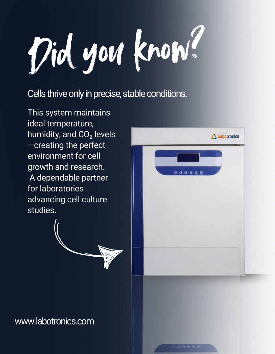 Labotronics's tweet image. Did You Know? The CO₂ Incubator LB-10COI keeps temperature, humidity, and CO₂ levels optimal for cell culture and lab research.

📧 info@labotronics.com

🔗 labotronics.com/co2-incubator/…

#labotronics #cellculture #labtechnology #researchlabs #laboratoryequipment #clinicalcare
