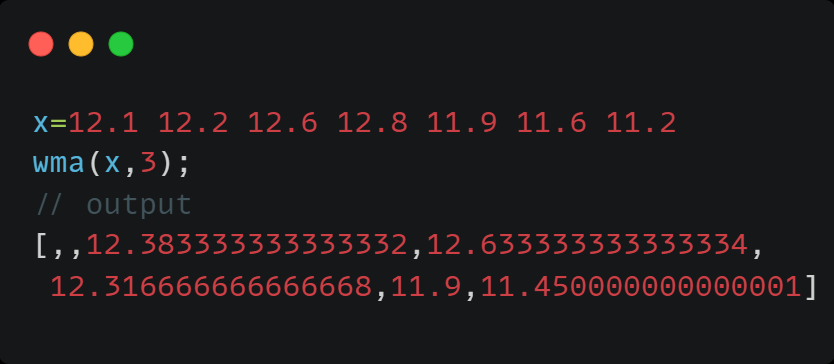 DolphinDB_Comm's tweet image. wma(X, window) calculates Weighted Moving Average over sliding windows! ⚖️

Assigns higher weights to recent data—sharper than simple MA for timely trend insights.

#DolphinDB #WeightedAverages #TimeSeriesAnalysis