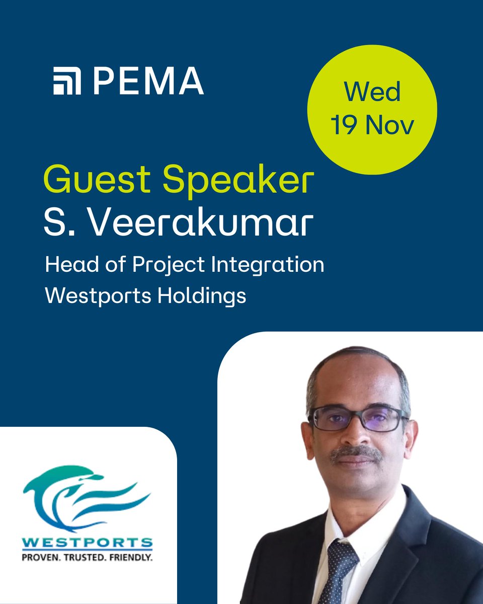 PEMASecretary's tweet image. Guest Speaker Announcement #PEMA2025KL

S. Veerakumar has 25 years of experience in the port &amp;amp; maritime industry. His expertise encompasses a wide range of areas, including Maintenance &amp;amp; Repair, corrective &amp;amp; predictive maintenance, in-house maintenance program development &amp;amp; more.