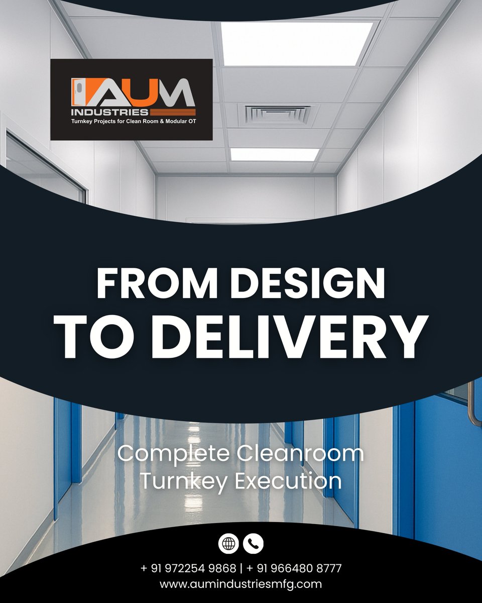 AumIndustries's tweet image. We design and build contamination-free environments that power healthcare, pharma, and research facilities with reliability and perfection.

#CleanroomSolutions #AUMIndustries #TurnkeyProjects #ModularCleanroom #PharmaInfrastructure #PrecisionBuilt #ContaminationFree #Industrial
