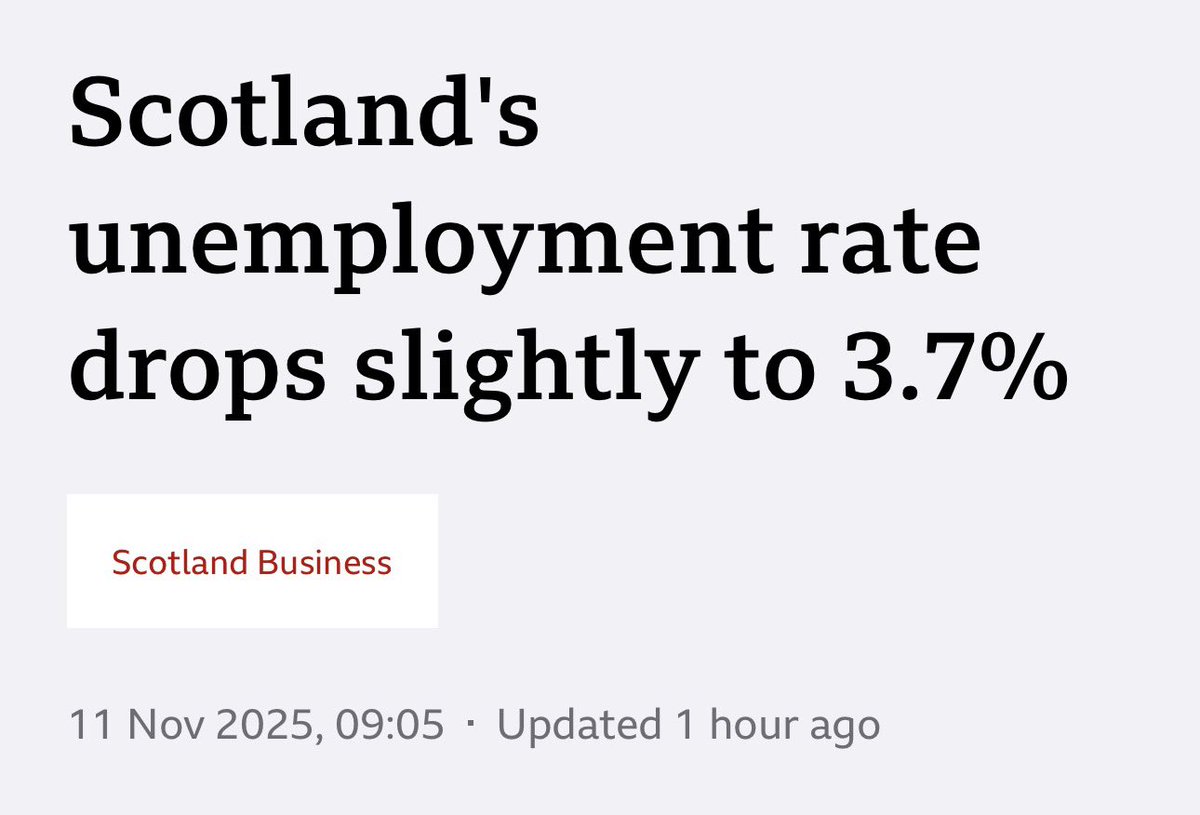 lxrobb's tweet image. Scotland outperforming the rest of the UK in the jobs market, despite being dragged down by a failing UK economy 📉 

Just imagine how well we’d be performing as an independent country in the EU 🏴󠁧󠁢󠁳󠁣󠁴󠁿🇪🇺