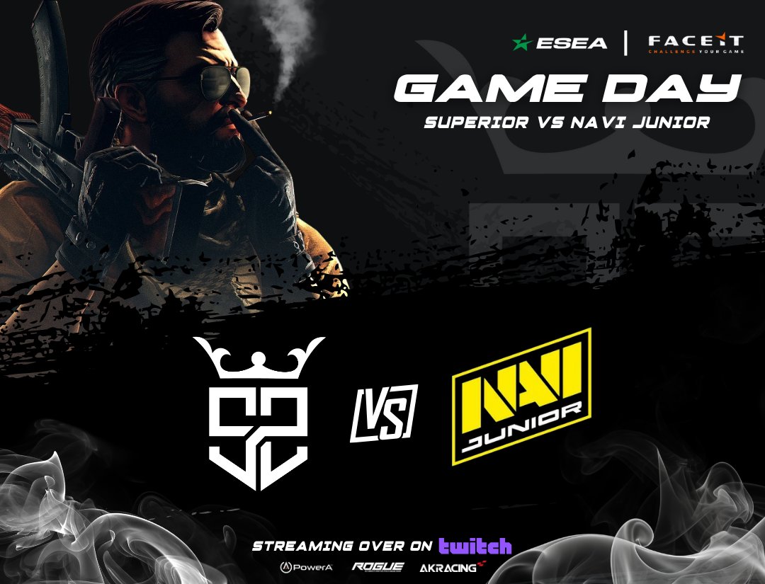 Sup3riorGG's tweet image. We have some back to back matches for you tonight! Game 10 of the season and first match of the night we take on @NAVIJunior! 

🔴 twitch.tv/superioresport…
🎙️ @_haughtsauce_ 
🕐 12pm CST/7pm CET

#SuperiorCS | @FACEIT @ESEA