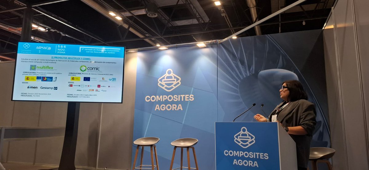 🚀 Last week, #aimenct also took part in Advanced Manufacturing Madrid during the Composites Engineering session by <a href="/AEMAC_/">AEMAC</a>.

Our colleagues presented “Advanced Manufacturing Processes for Multimaterial Composites in Automotive.”

They shared results from the #MULTIFLEX &amp; #COMIC