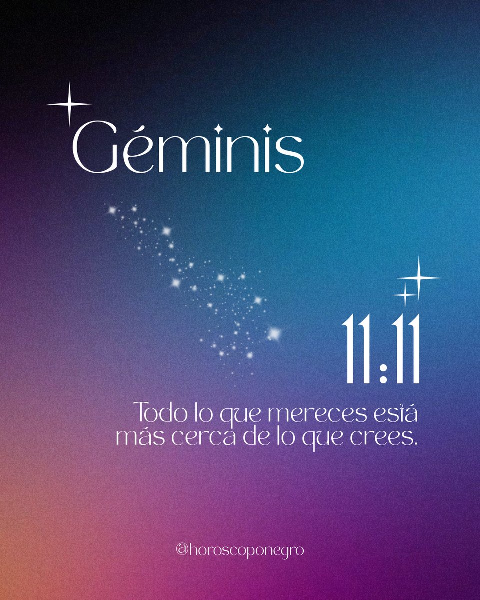✨ Géminis, el número 11 es el número maestro de la intuición, el recordatorio de que tú creas lo que crees ✨

El 11.11 es el portal que abrirá la frecuencia de la abundancia, pero solo entrarán los que vibren en ella 🔮 ¿En qué estás pensando ahora mismo?