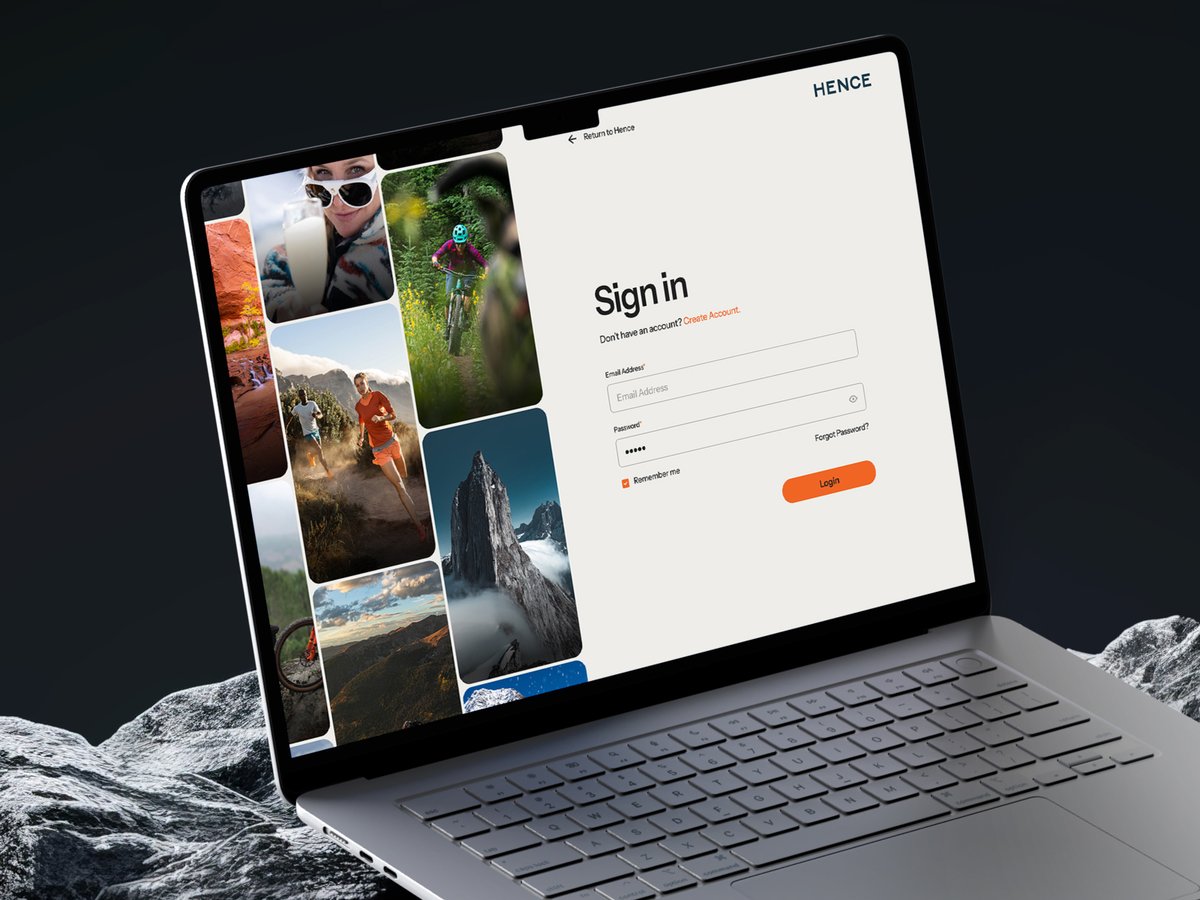 Another piece of the Hence puzzle was the creatives’ dashboard. The entrance? The login page, featuring beautiful images of their pro community members.