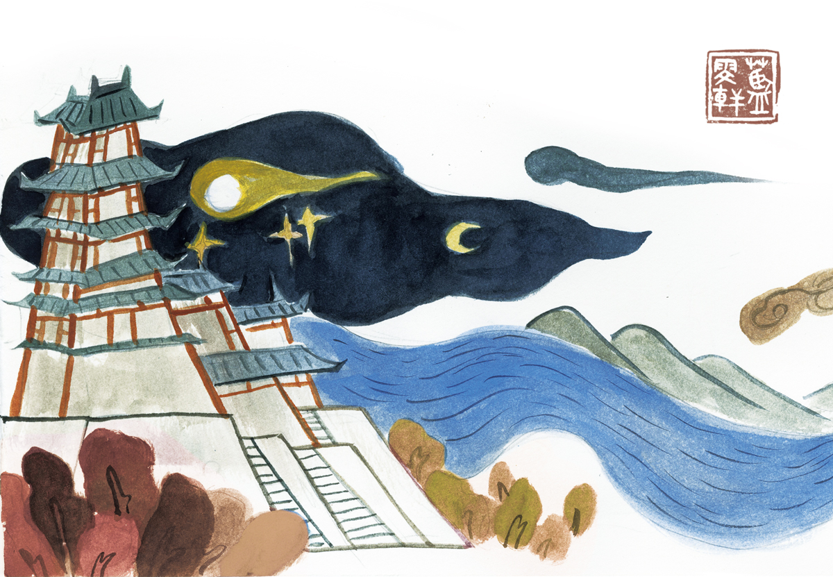 #滕王阁序 到了落霞与孤鹜齐飞，秋水共长天一色的时节了