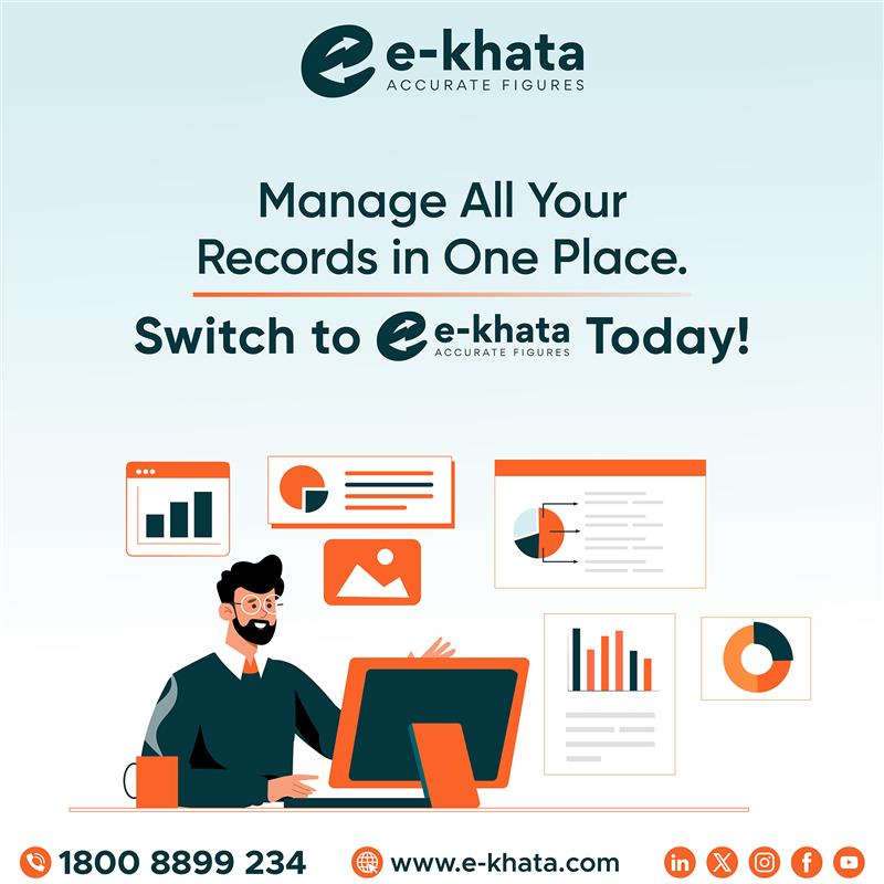 ekhataindia's tweet photo. Manage all your records in one place.
It’s simple, secure, and smart with e-Khata! 💼

📞 1800 8899 234 
🌐 https://t.co/s66weX6qMj

#Ekhata #onlineaccountingsoftware #HRMS #GST #Smarter #faster #15daysfreetrial #GrowYourBusiness #bestsoftware #TrackingSoftware https://t.co/i2FosZ5TyB