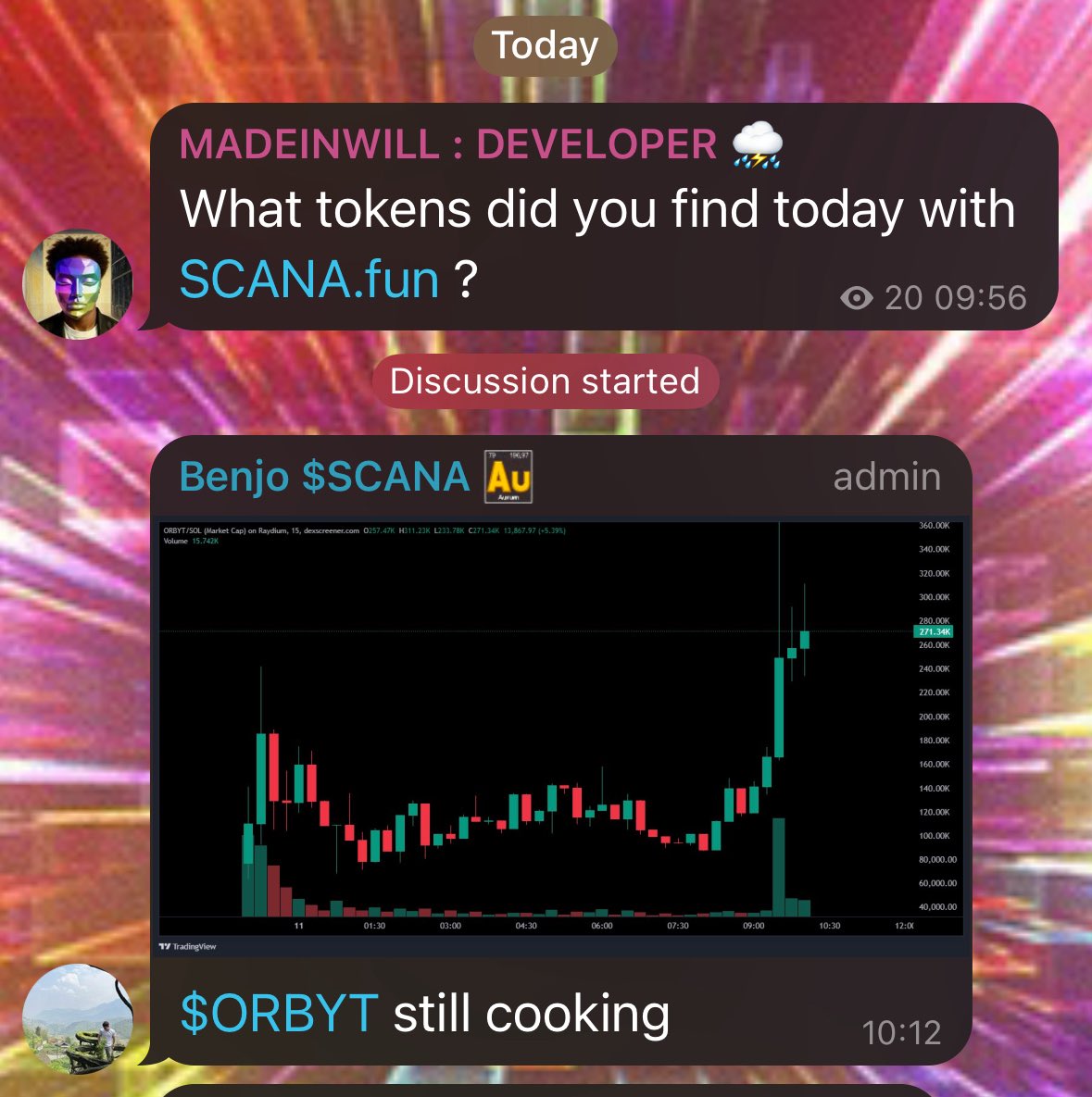 madeinwill's tweet photo. Guys. Yesterday @scanateam found me this token. 

I posted it at 39k. It’s now at 271k xD 

Why would you still be finding tokens yourself in this day and age?? Are you not tired. Use @scanateam https://t.co/H1dbIqMCHy