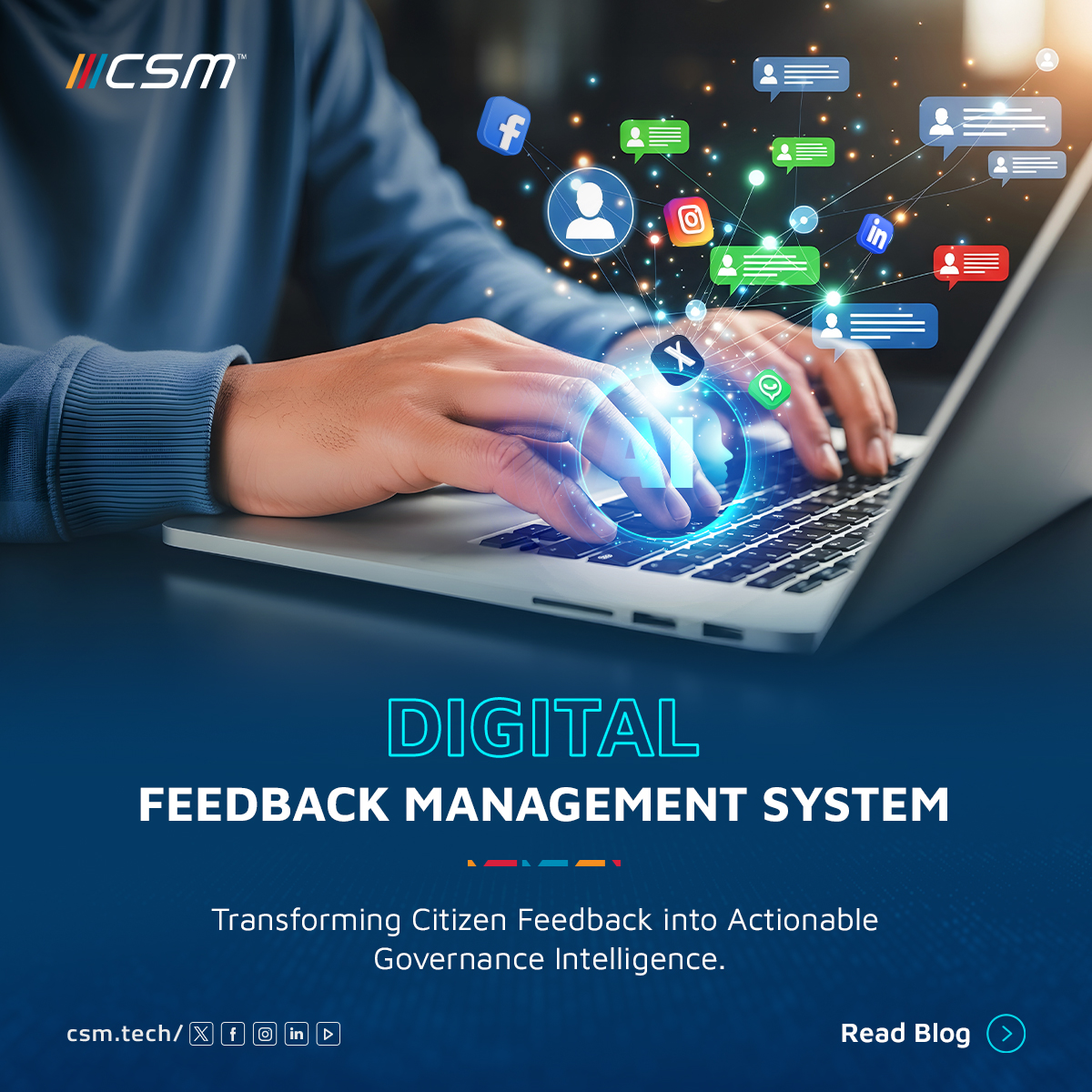 CSMTechnologies's tweet image. A unified feedback system that listens, learns, and enables faster response.
That’s DFMS — bridging citizens and administration seamlessly.

Explore 👇
csm.tech/blog-details/d…

#GovTech #UnifiedFeedbackSystem #CSM
