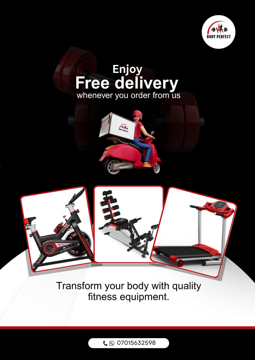 _bodyperfect's tweet photo. Let us bring the gym to you!💃🥰
Order from the comfort of your home, and have your equipment delivered at your doorsteps.💯

Send us a DM for orders and enquires.

#BodyPerfect
#BringingTheGymToYou
#OrderNow
#FreeDelivery
#NationwideDelivery
#Fitnessequipment https://t.co/hFO2MB7vbi