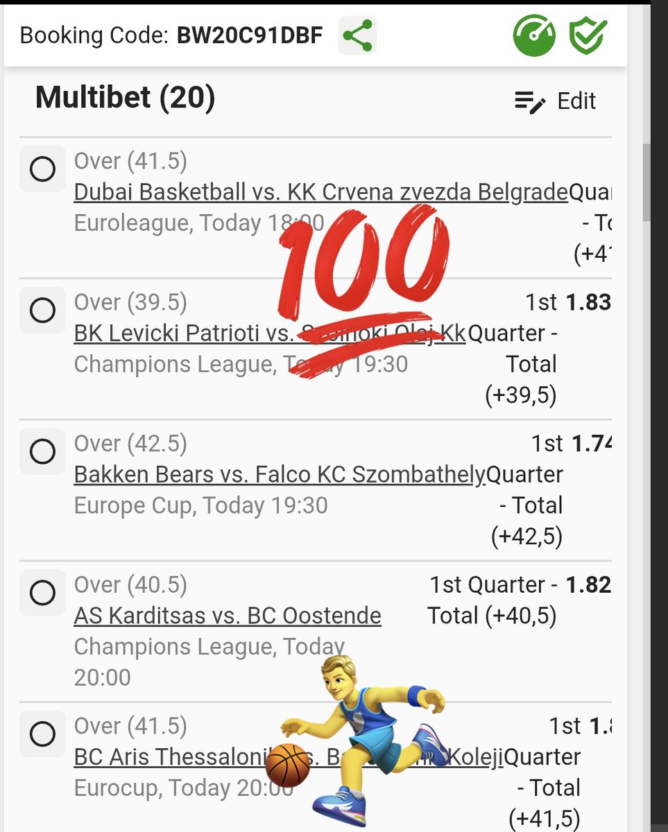 LeswiiSwaMina's tweet photo. When we Boom 💥 😉  this 100K ODDS  we all Become Millionaires TONIGHT 

1ST Quarter Overs POINTS 🏀🏀🏀
Multi Bet betslip : BW20C91DBF https://t.co/ihE2AbUs75
Let's Boom on 

Basketball 🏀 🏀 🏀 
BNXT League🏀
Eurocup 🏀
Euroleague🏀
Coupe de France🏀
Champions League🏀 https://t.co/sHOP3cJQLs