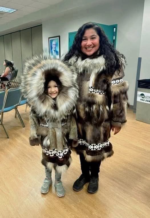 My daughter and I in our parkas I made.