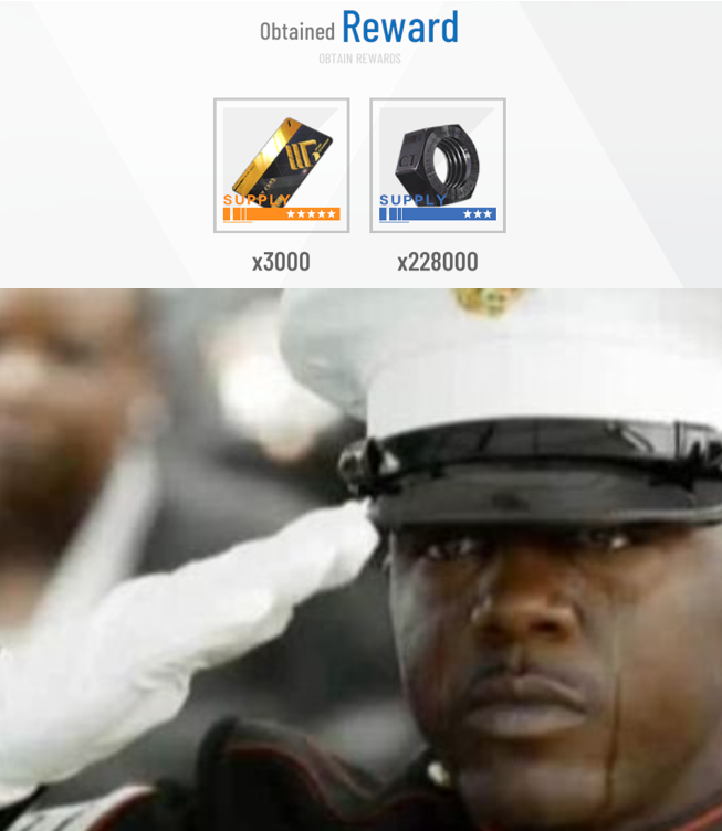 Gentlemen. This is the final 3x rewards obtained before we catch up with the rest of our brothers and sisters from the JP, KR, TW and CN servers.

Press F to pay respect.