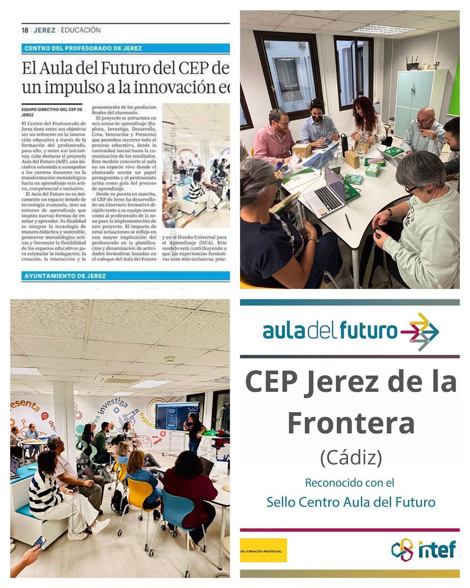 Articulo en el Diario de Jerez sobre nuestro proyecto de Aula del Futuro y su importancia para la innovación educativa.

diariodejerez.es/jerez/aula-fut…

<a href="/educaINTEF/">Educación INTEF</a> 
<a href="/AuladelFuturoEs/">Aula del Futuro</a> 
<a href="/EducaAnd/">Consejería Desarrollo Educativo y FP</a> 
<a href="/DG_IFP/">DG de Innovación y Formación del Profesorado</a>