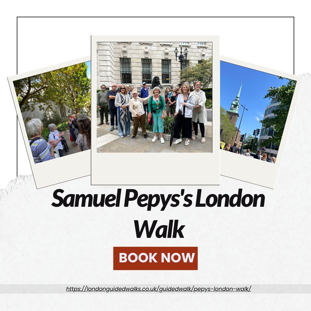 Diaries, drama &amp; the Great Fire 🔥
Explore Samuel Pepys’s London on our walking tour this 📅 Thursday, 13 Nov, 1.30–2.30pm. Meet the man who captured 17th-century London life like no other.
📍 Starts: Tower Hill Station
🎟️Reserve your place:: londonguidedwalks.co.uk/guidedwalk/pep…
#Pepys