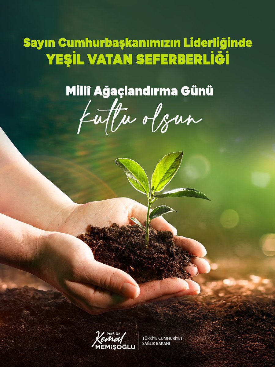 11 Kasım Millî Ağaçlandırma Günü’nü büyük bir coşkuyla kutluyor; geleceğimize nefes olacak fidanları 81 ilimizde toprakla buluşturuyoruz. 🌳💚

Aynı amaç uğrunda elleri toprağa değen her bir vatandaşımıza gönülden teşekkür ediyorum. 🇹🇷

gelecegenefes.gov.tr