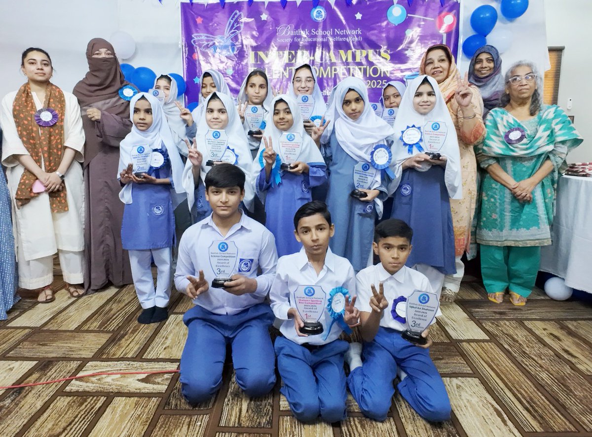 BaithakSchools's tweet photo. Sharqi Cluster proudly begins Baithak’s Inter-Campus Talent Competitions! 🌟 Primary students showcased spelling, Iqbaliyat and science skills with confidence and creativity. Thanks to our judges and Ms. Huma Kaleem! #BaithakSchoolNetwork #talen #Competition #EducationForAll https://t.co/YSAl504bnE