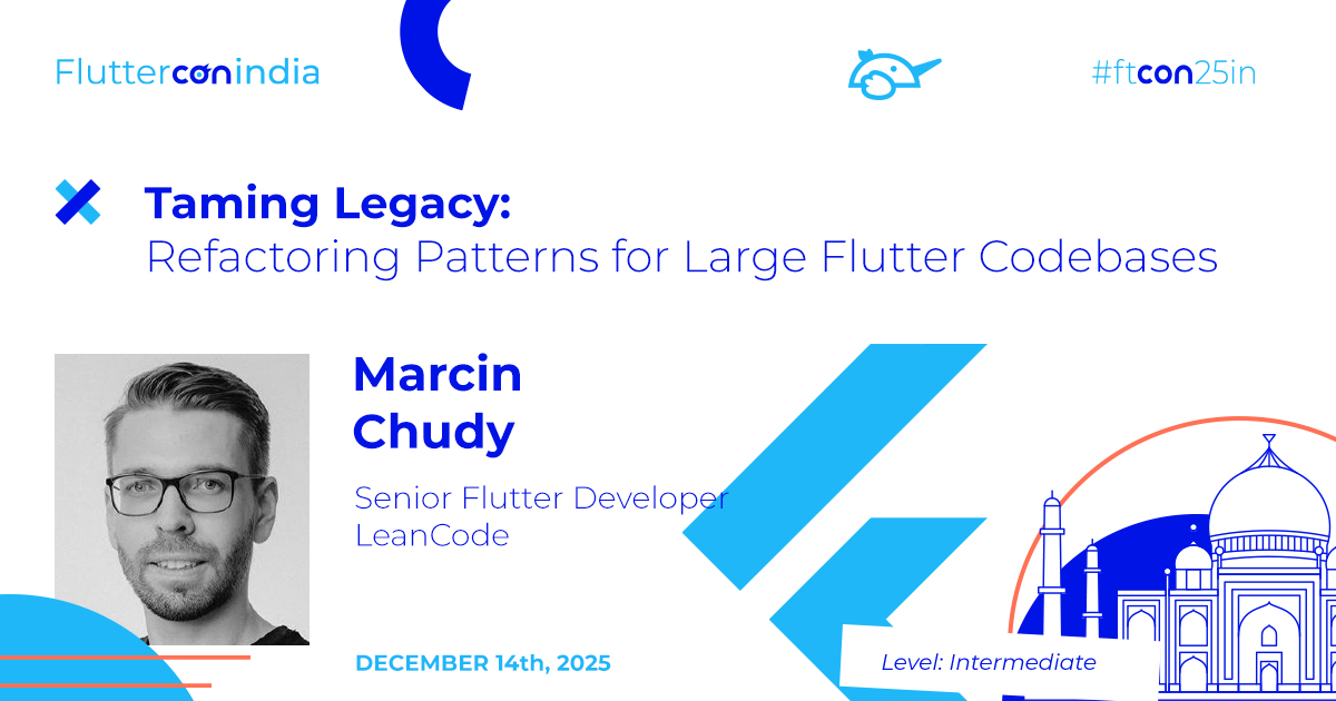 FlutterconWorld's tweet image. One of the brightest minds in #Flutter is taking the stage at #ftconin25 📣 @mchudy_  goes over how to refactor messy, legacy Flutter codebases without halting #development — real patterns, real examples.
india.fluttercon.dev/speakers/marci…