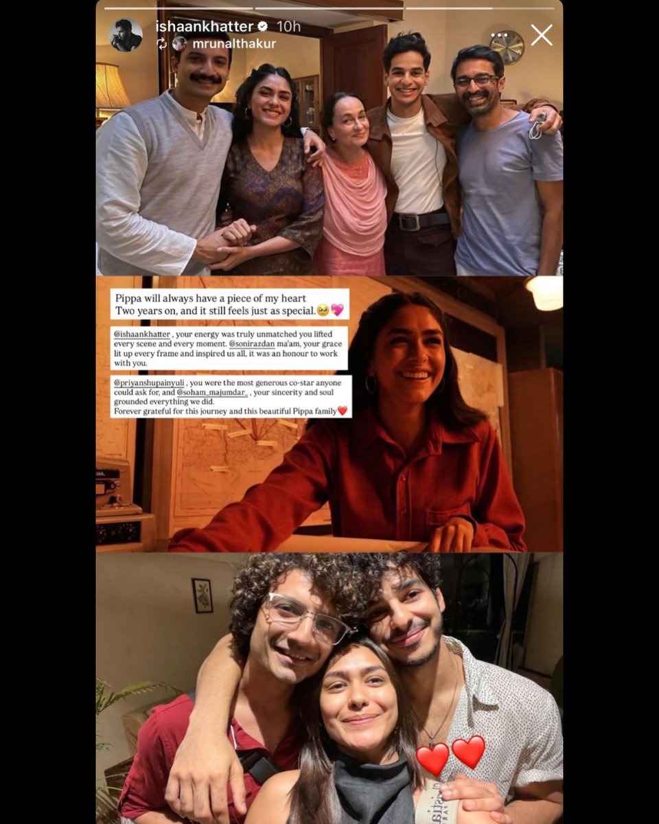 filmfare's tweet image. #IshaanKhatter and #MrunalThakur celebrate 2 years of #Pippa with a heartfelt throwback. 😍

#Celebs