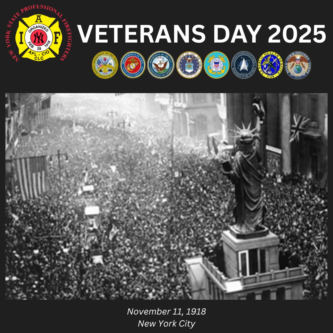 NYSPFFA's tweet photo. Veterans Day

On Nov. 11 we recognize those who served in the U.S. armed forces #VeteransDay.

It dates to the end of WW 1 on the 11th day of the 11th month, 1918.

As an @usairforce  veteran and on behalf of our brothers &amp; sisters, I am grateful for all who served.

Sam Fresina https://t.co/YgElCLTnOp
