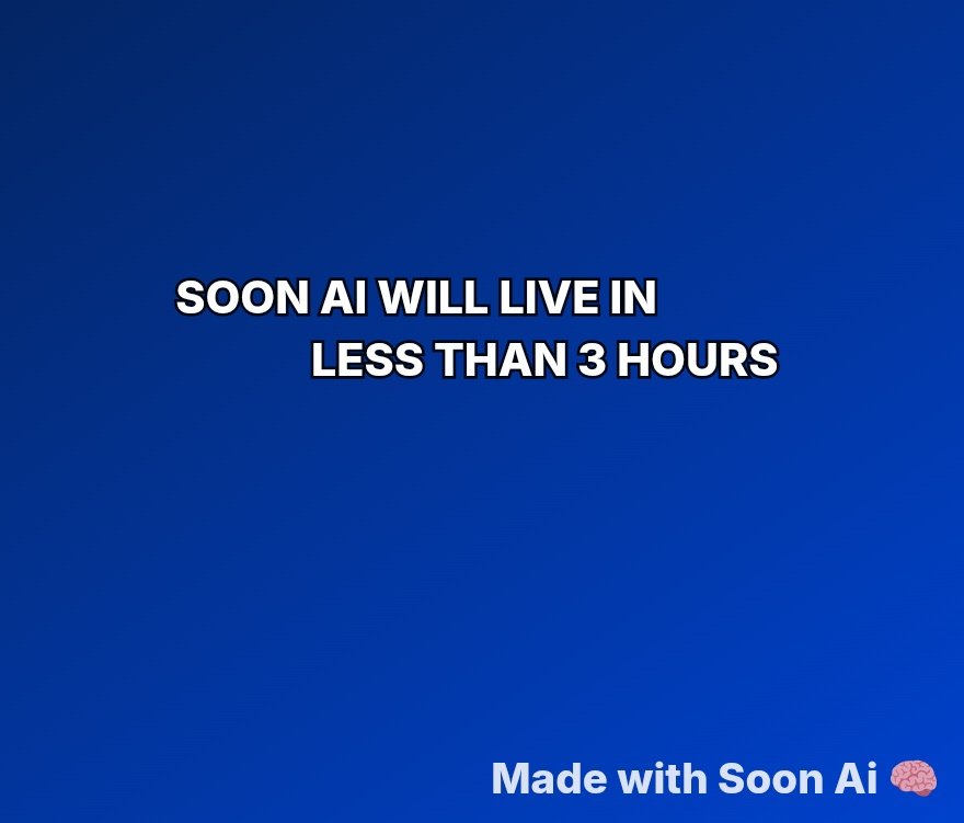 $SOON Will Live in Less than 3 Hours on <a href="/base/">Base</a>.

Airdrop Claim will start at 2 PM UTC ( 1 Hour after the Token Launch)

From 0 to hope. From hope to history.
The ones who stayed are about to eat big. 🧠💙

AI + BASE = The Future
Stay early. Stay based. Stay $SOON.

#base #memecoin