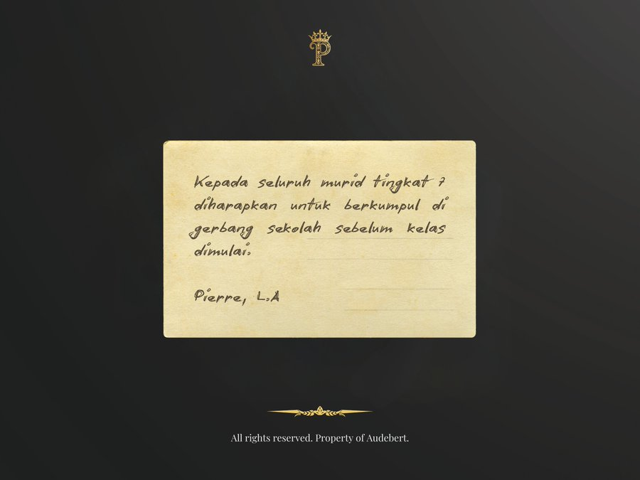 ⠀
To:
<a href="/Ravenawtion/">RAVENCLAW</a>, <a href="/PesantrenPoyi/">POYI.</a>, <a href="/Grandffindor/">UNGIE</a>, and <a href="/HuffleArchives/">Hucchi゛</a>. 

For tomorrow Career Guidance Class, please ensure that this announcement is distributed to the seventh-year students in your houses. Many thanks for your assistance.
⠀