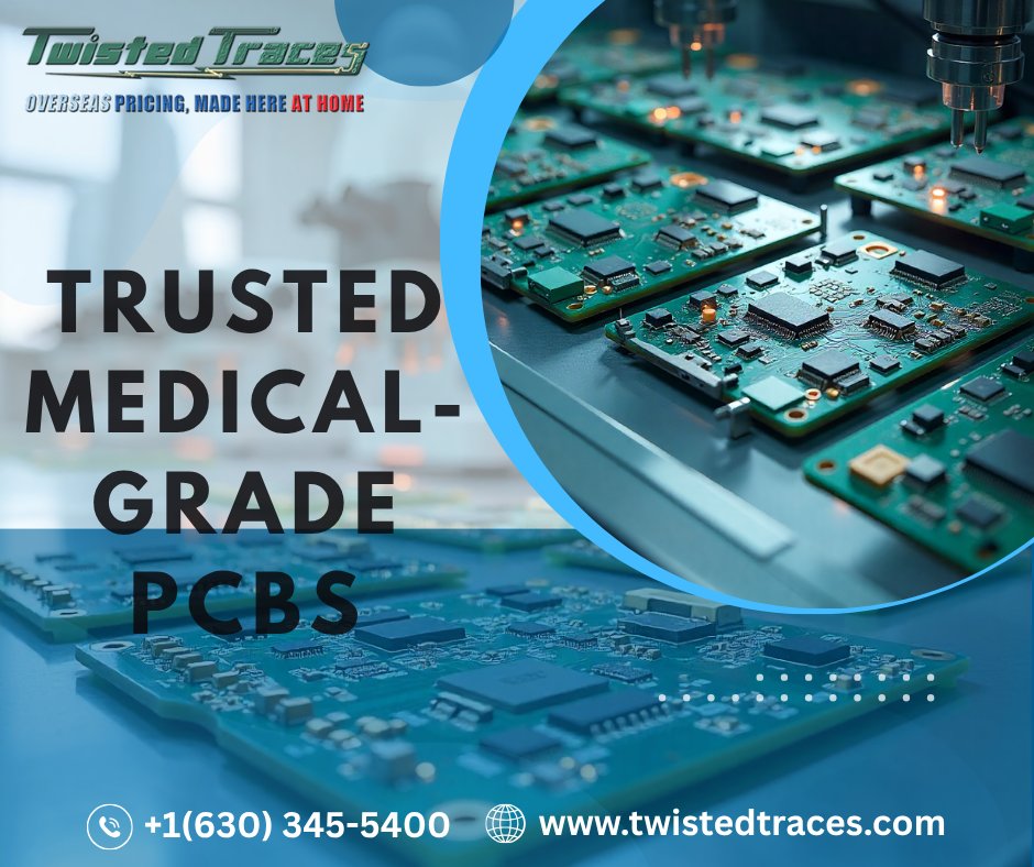 twistedtraces's tweet image. Trusted PCBs for Medical Devices
From multilayer builds to micro-BGA placement, Twisted Traces manufactures medical-grade PCBs that meet strict quality and regulatory standards for life-saving equipment.
Read more: bit.ly/4nKIRs9
#MedPCB #PCBMaking #TechHealth #PCB