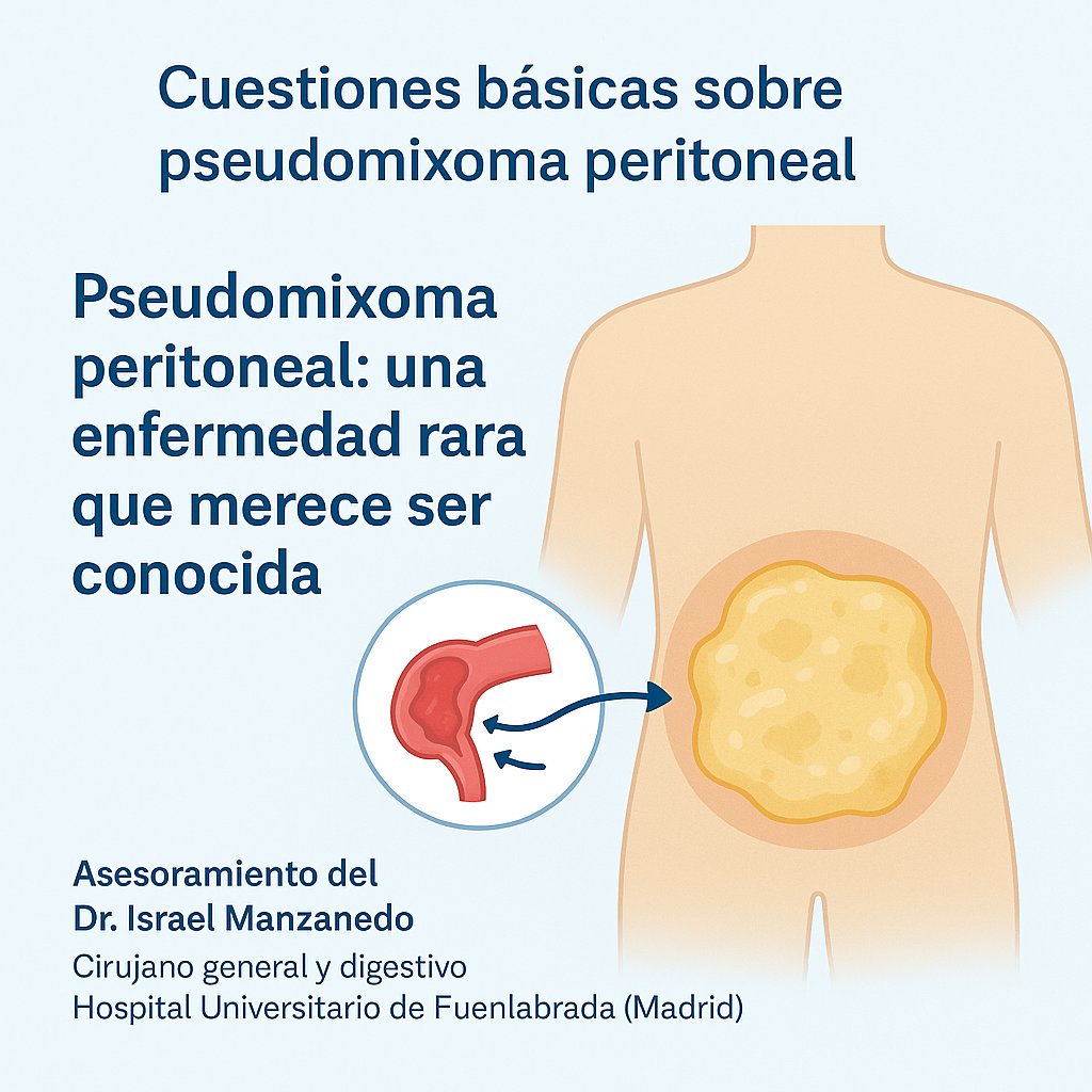 🔬 ¿Has oído hablar del pseudomixoma peritoneal?
Es una enfermedad rara que afecta a 1 persona de cada millón y suele comenzar en el apéndice.
Produce una sustancia gelatinosa que llena el abdomen y puede pasar años sin ser diagnosticada.
🧵 Te contamos lo esencial