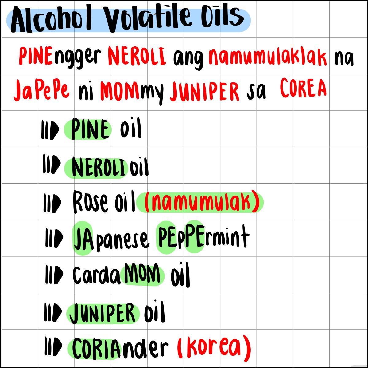 aezownn's tweet image. M2: Alcohol Volatile Oils
okay na &apos;to😭