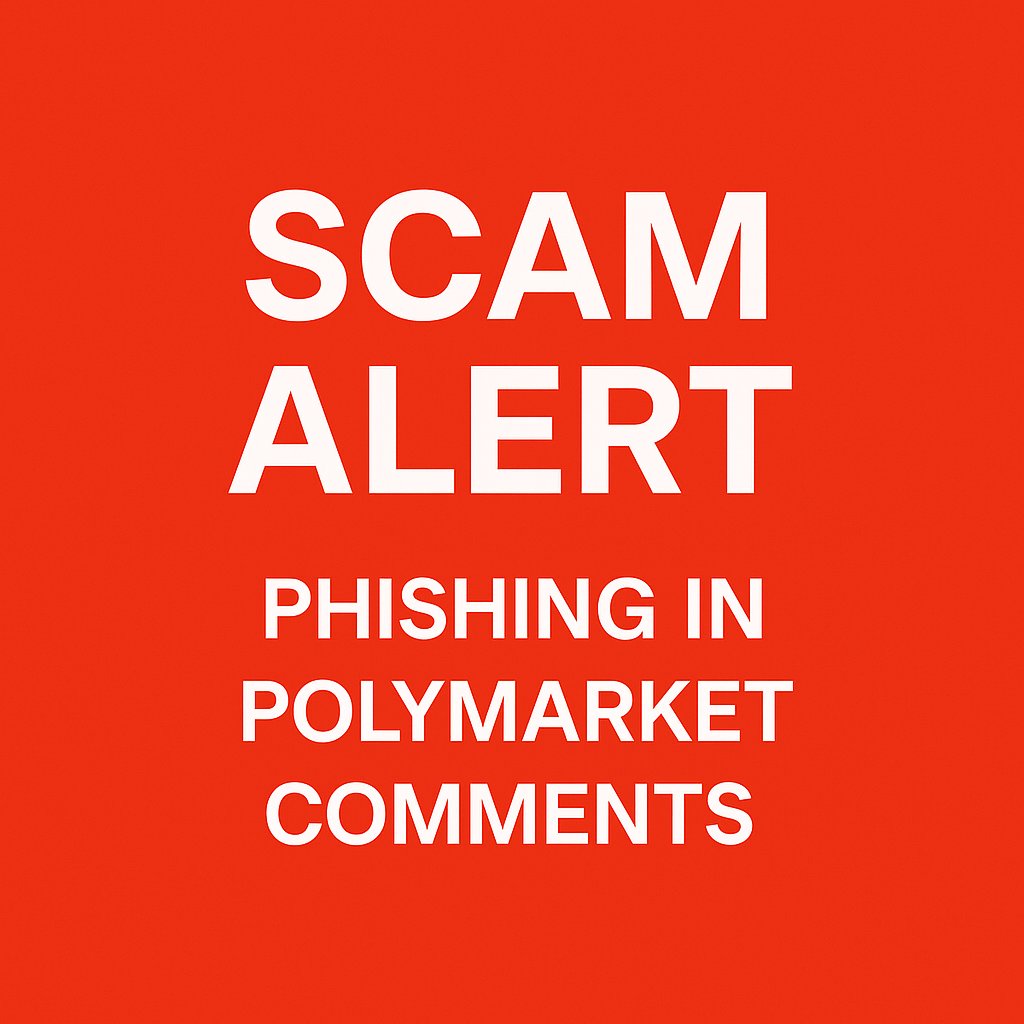 ❌ Scam in the comments on <a href="/Polymarket/">Polymarket</a>  scammers have already stolen $500,000+

How the scheme works:
• Attackers buy up “Yes” and “No” positions from different accounts so they show up in the Holders filter
• They post a disguised link to a fake site that mimics Polymarket,