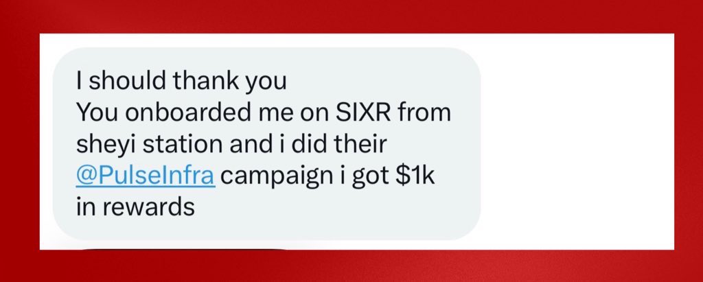 ssheyii's tweet image. He made $1000 on @SIXR_cricket pulse infra campaign 

Things we love to see 💃🏽