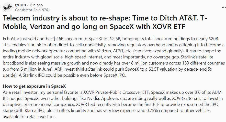 joy_kdm's tweet photo. SpaceX’s Starlink is gaining strong momentum in the telecom industry, a powerful tailwind for $XOVR investors. 🚀🚀 https://t.co/Ou8WRFGwEm