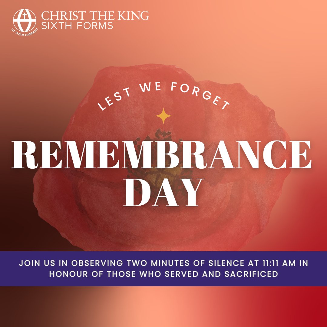 ctksfc's tweet photo. At 11:11 today, we pause for two minutes of silence to honour those who gave their lives in service.
Letβs take this moment to reflect, remember, and show our gratitude π
#RemembranceDay #TwoMinutesSilence #LestWeForget #CTKCommunity #11thNovember https://t.co/gxXWOREtKr