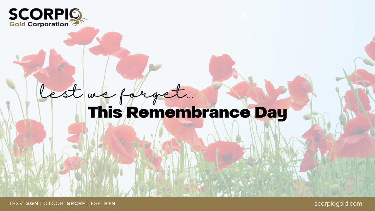 On Remembrance Day, we honour the courage and sacrifice of those who served. Their dedication and resilience continue to inspire strength in our communities and industries. 

#ScorpioGold #RemembranceDay #LestWeForget