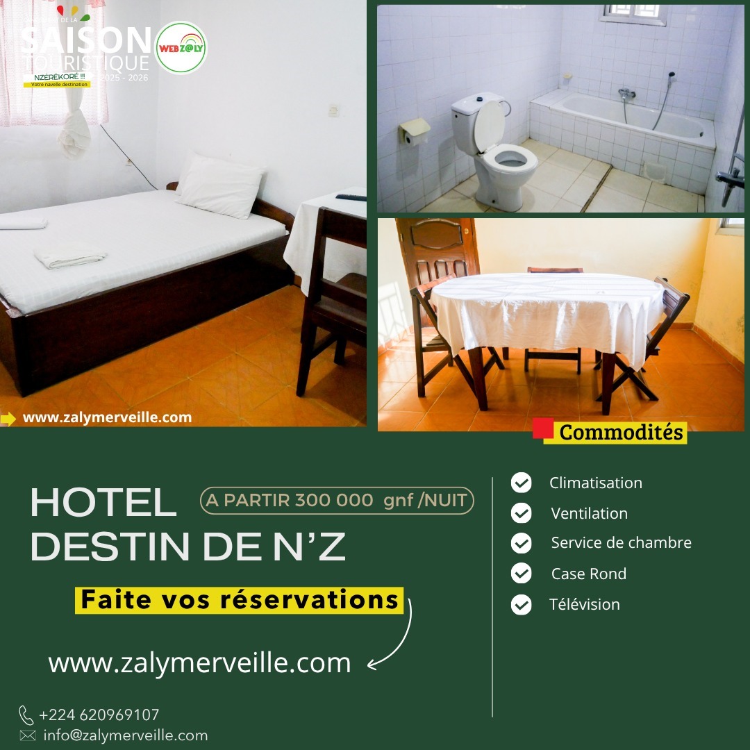 webzaly's tweet photo. C’est la saison touristique !
Profitez-en dès maintenant pour faire vos achats d’objets d’art et réserver votre hôtel à Nzérékoré sur https://t.co/iGXRtCHmY2.
Bénéficiez de nombreux avantages exclusifs durant cette période exceptionnelle https://t.co/JGAn4qOPag
