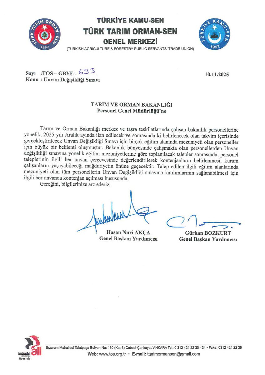 Personel Genel Müdürü Sayın Arslantürk Ziyareti

Sendikamız Genel Merkez Yönetim Kurulu olarak, Tarım ve Orman Bakanlığı Personel Genel Müdürü Sayın Seyfullah Arslantürk makamında ziyaret edildi. 
Yapılan ziyarette, Tarım ve Orman Bakanlığı merkez ve taşra teşkilatı çalışanlarına