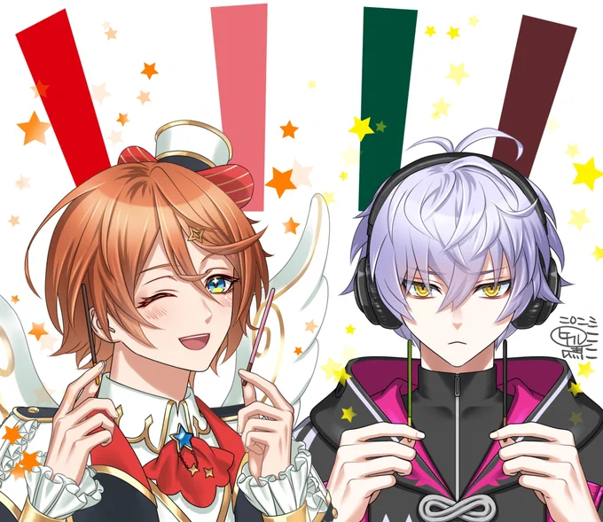 キラリくんとenma.くんで #ポッキープリッツの日 #星芥ユニゾン ファンアート再掲でございます